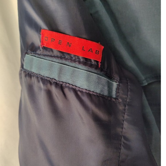 Open Lab Dark Chambray Blazer Made in Italy Moto School Boy Style Size 48 - Picture 3 of 7